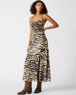 Adella Dress Caramel Zebra