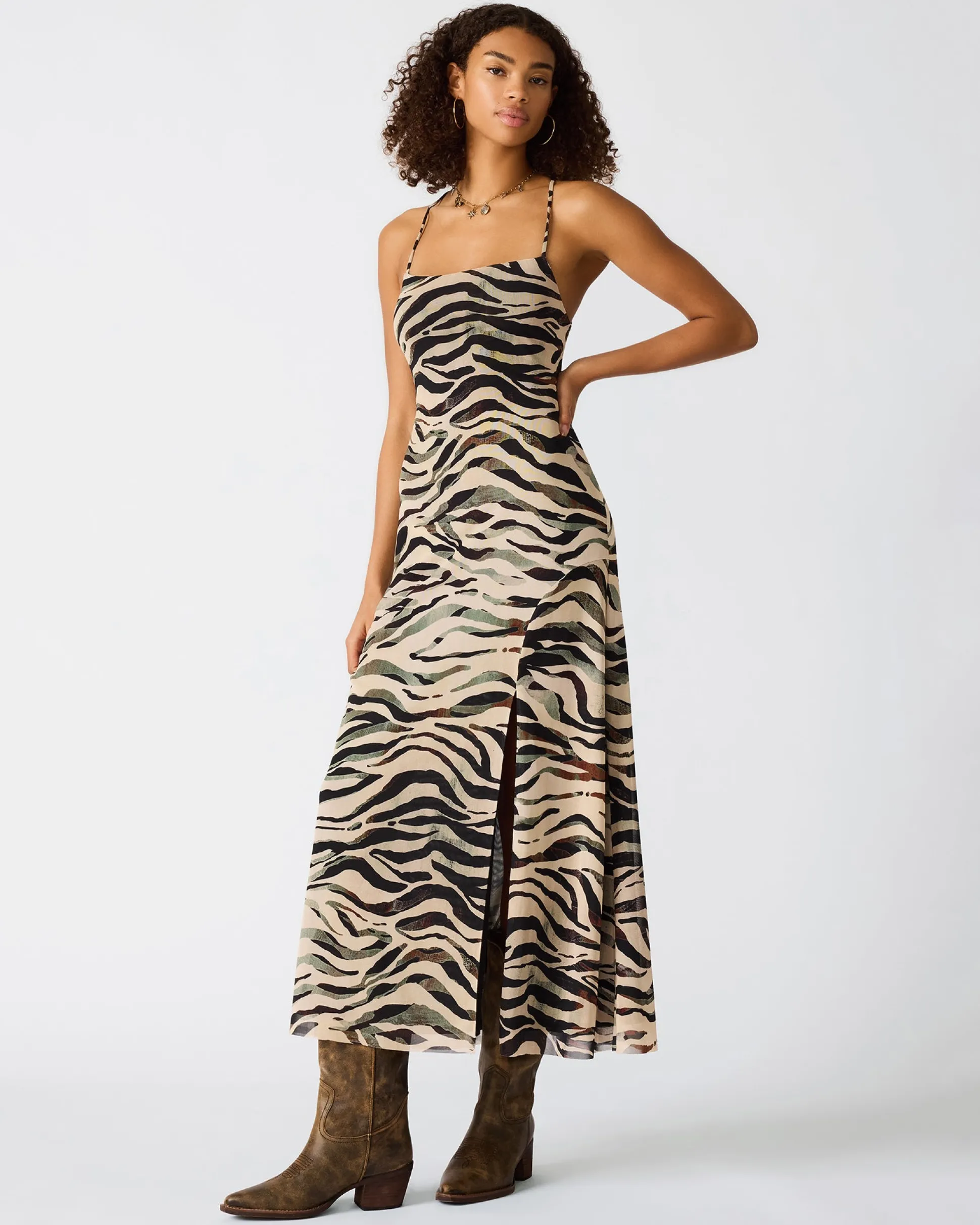 Adella Dress Caramel Zebra