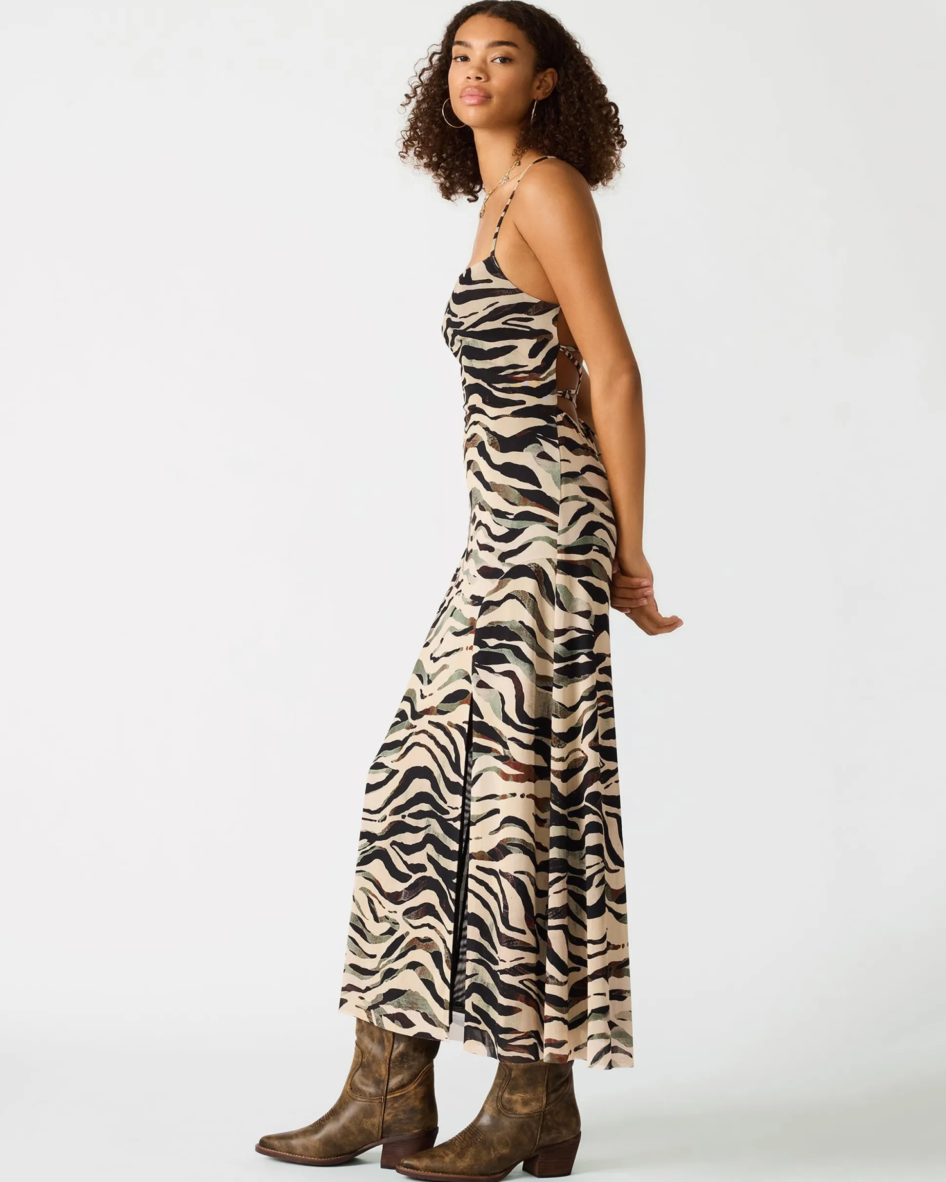 Adella Dress Caramel Zebra