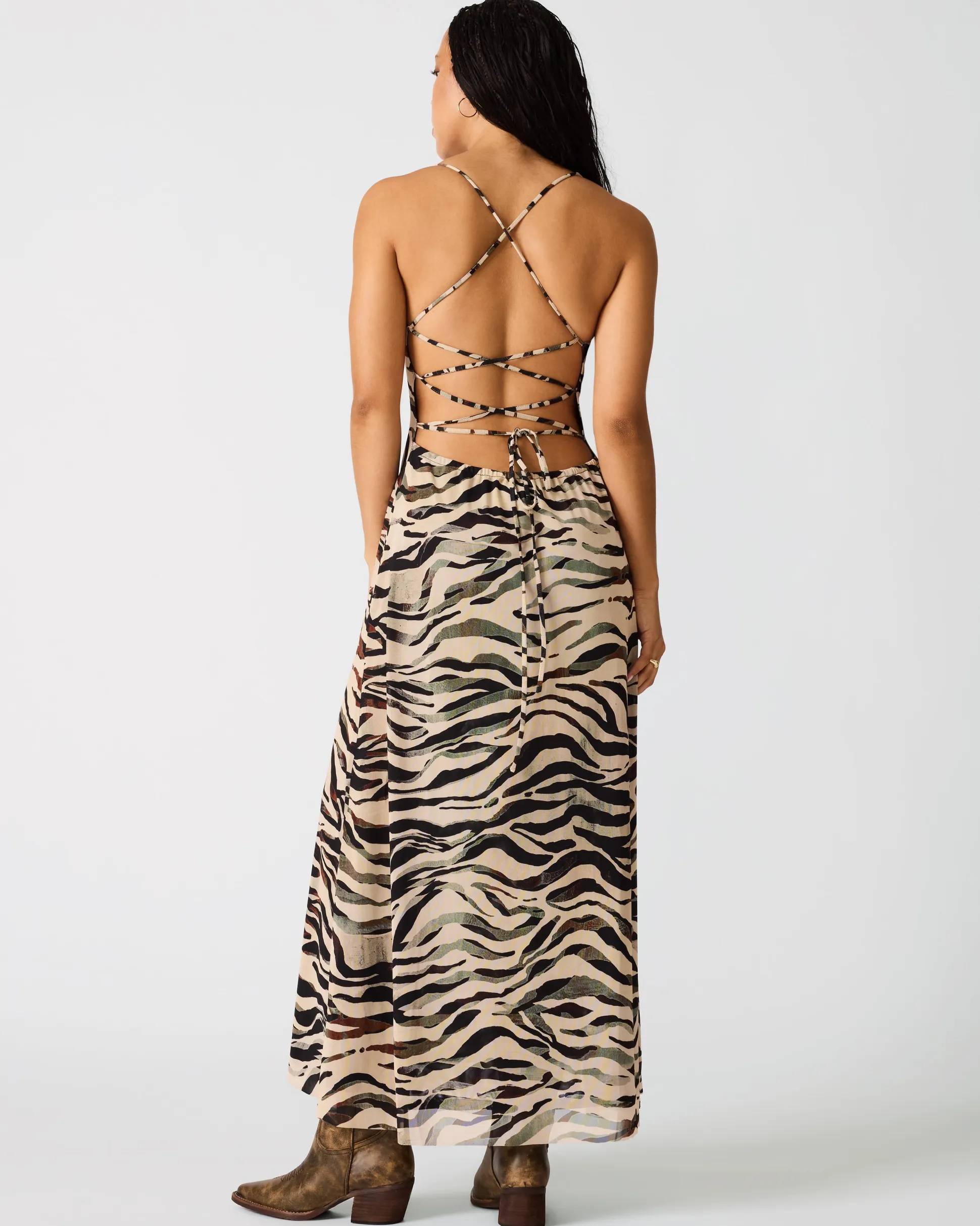 Adella Dress Caramel Zebra