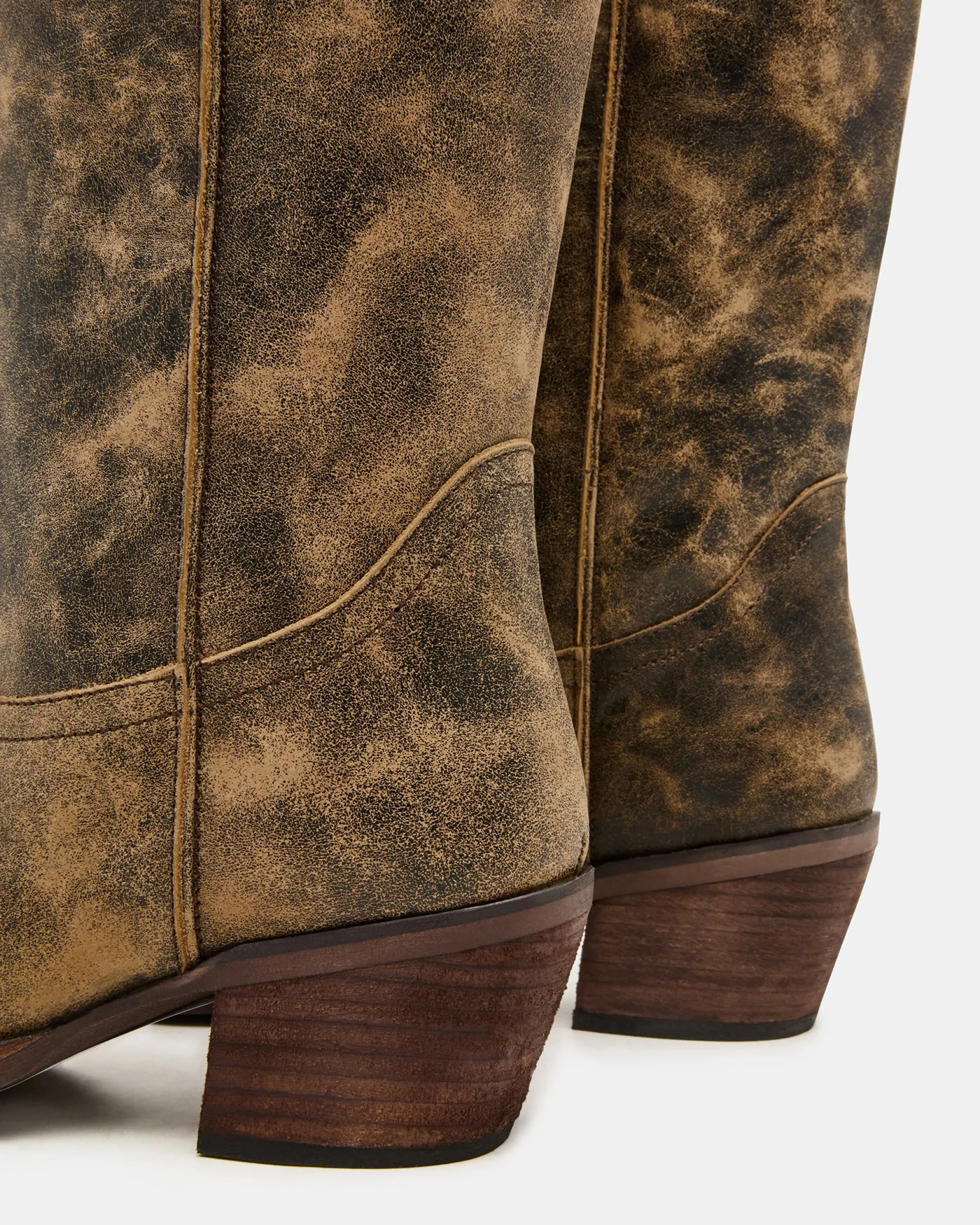 Albany Brown Distressed Wide Calf
