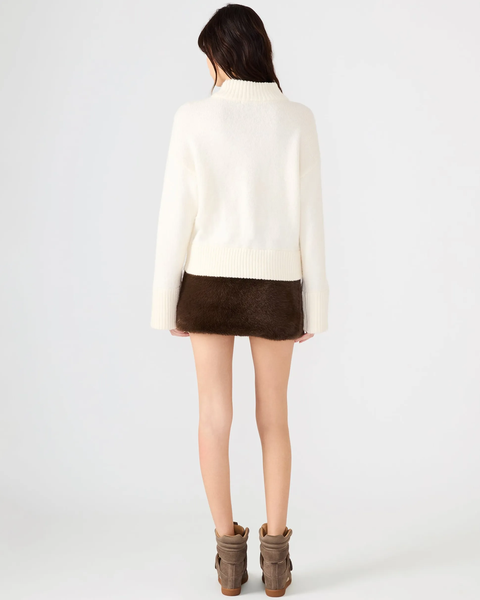 Aviva Faux Fur Skirt Dark Espresso