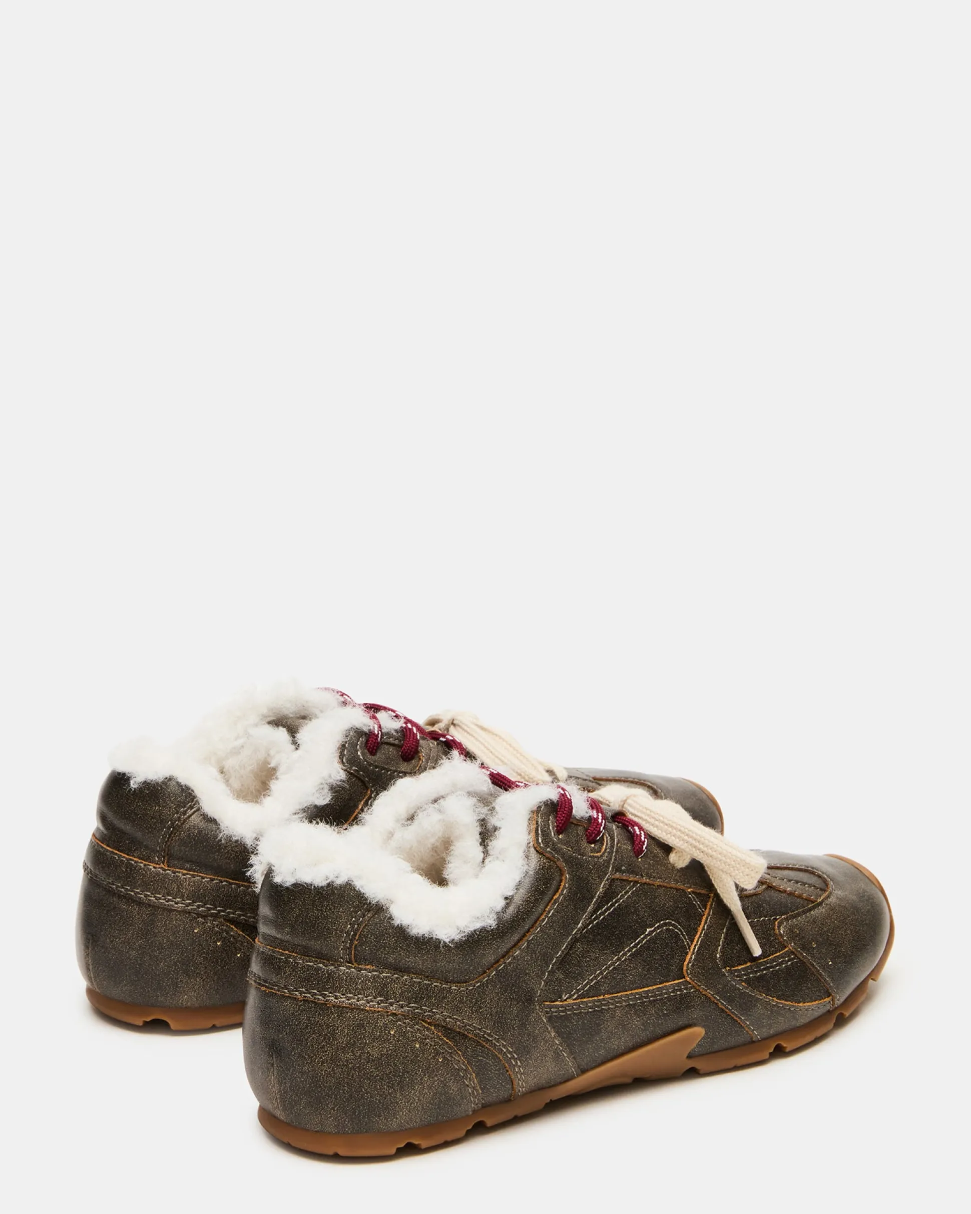 Aziel Faux Fur Brown Distressed