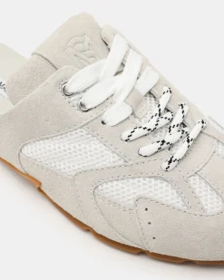 Aziel Mule White Suede