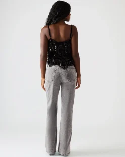 Blakelyn Sequin Top Black