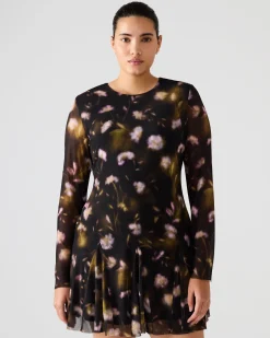 Bliss Dress Black Ditsy Floral