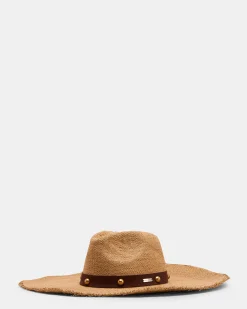 Boho Glam Studs Straw Hat Tan