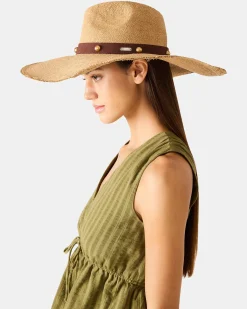 Boho Glam Studs Straw Hat Tan