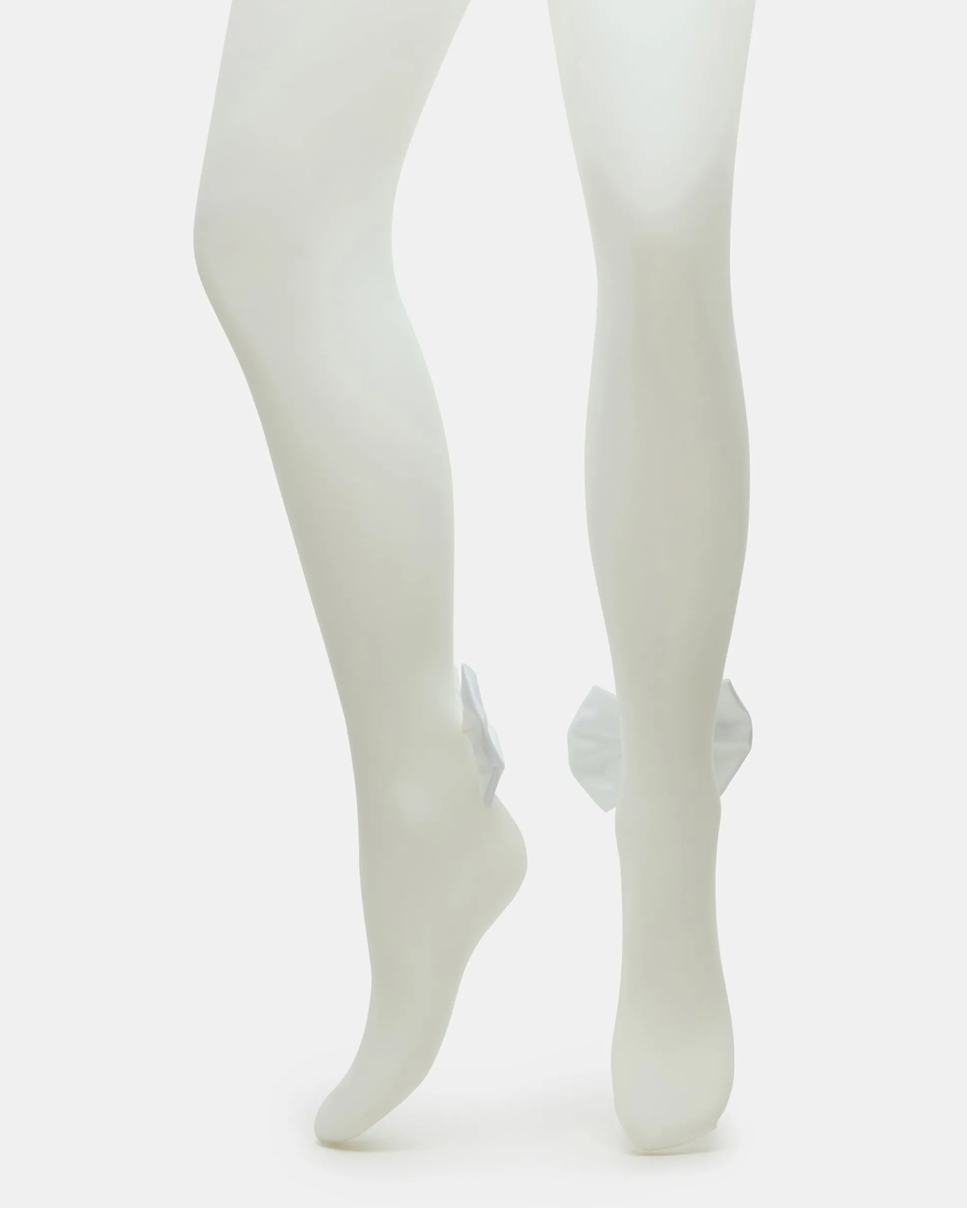 Bridal Bow Tights Sheer White