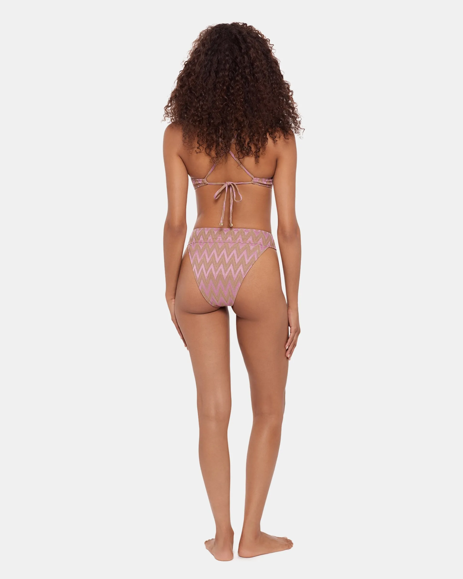 Chevron Shine Bikini Bottom Purple
