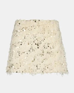Cindi Feather Skirt Ivory