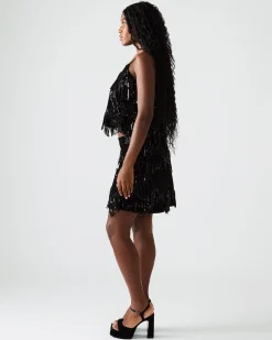 Cindi Sequin Skirt Black
