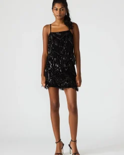 Cindi Sequin Skirt Black