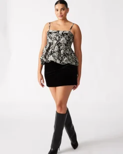 Cindi Velvet Skort Black