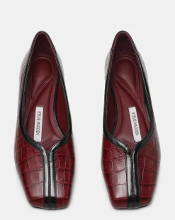 Dorelia Burgundy Crocodile Leather