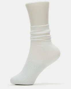 Fishnet Slouchy Crew Socks White