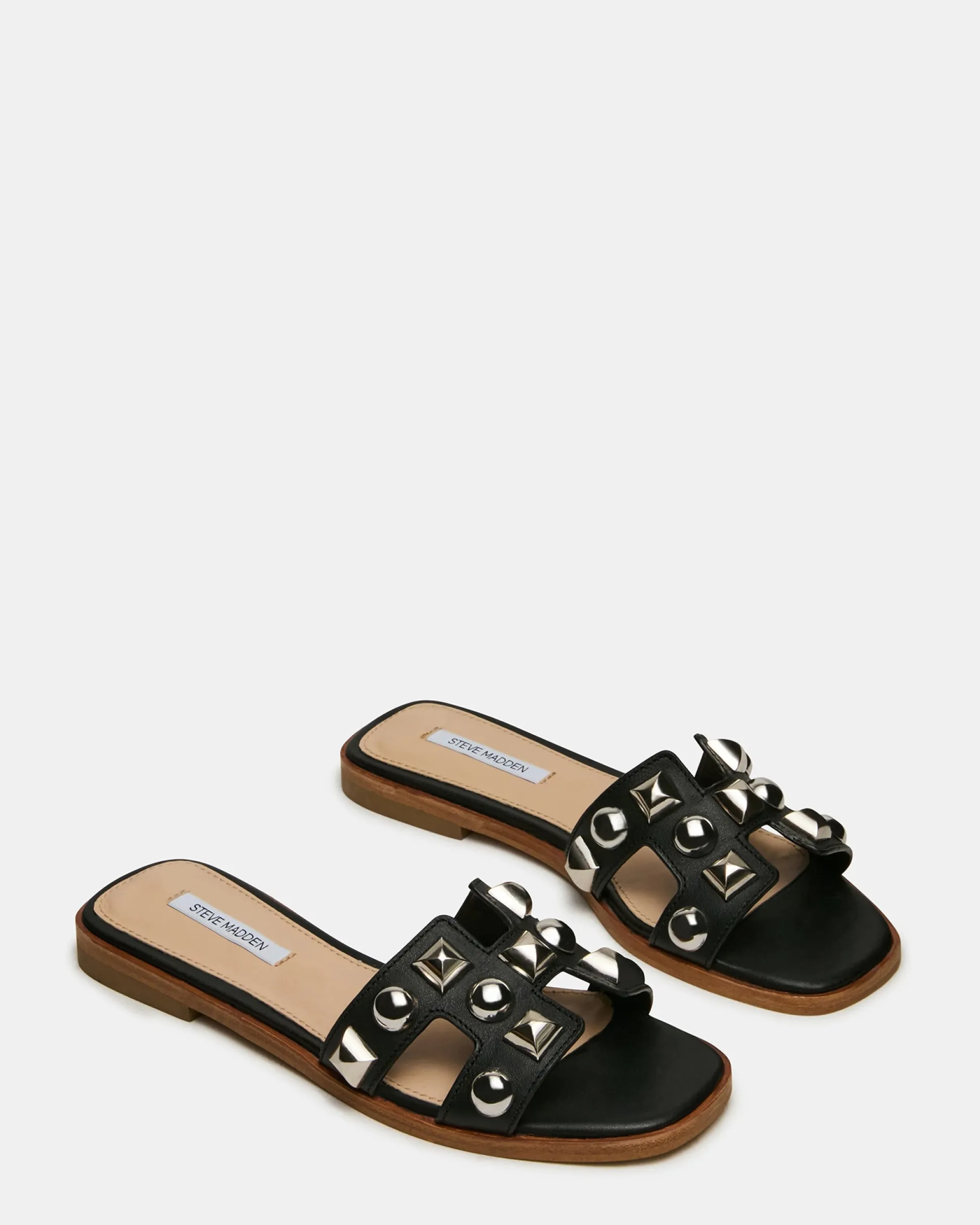 Hadyn Studs Black Leather