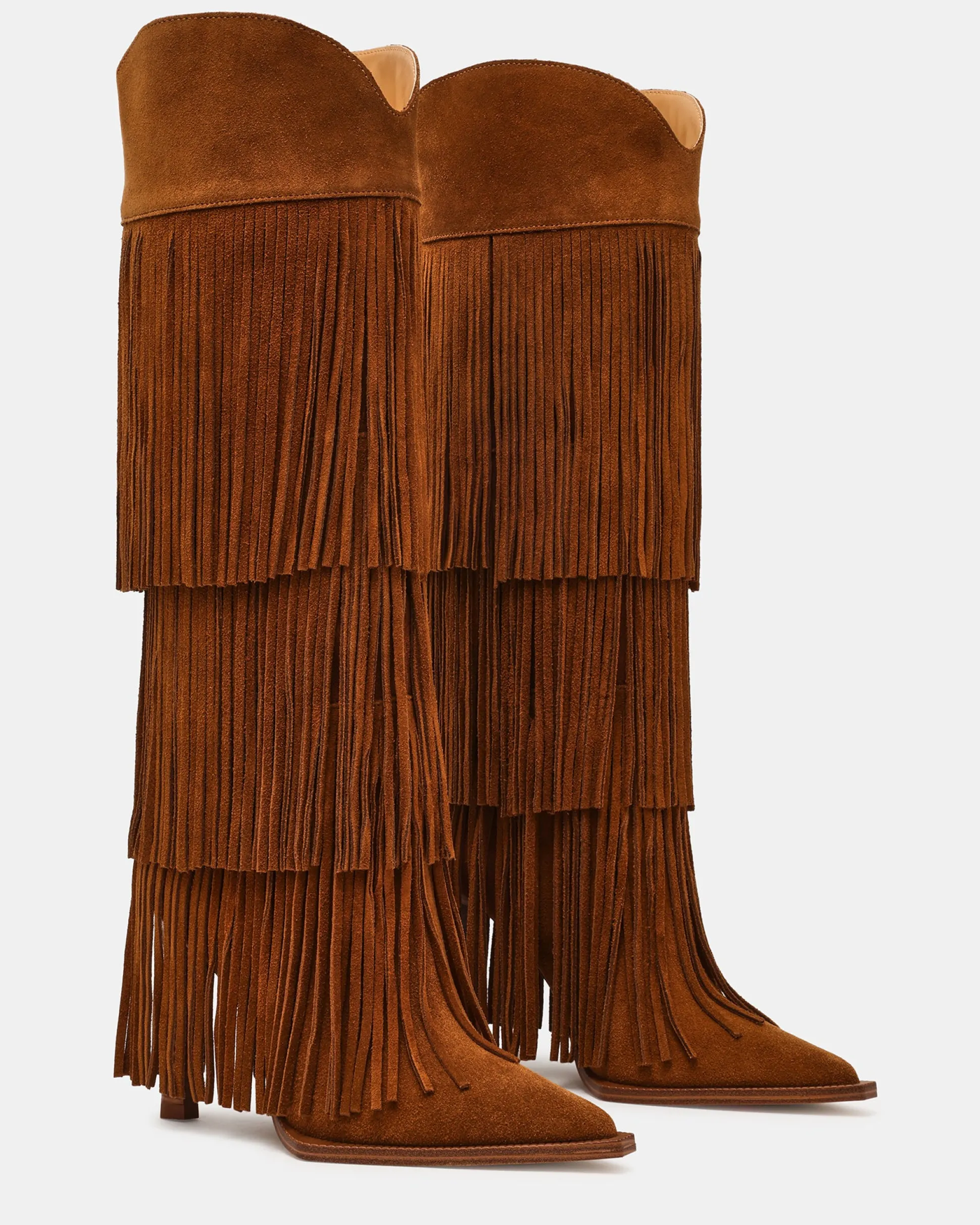 Kinzee Fringe Chestnut Suede