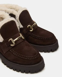 Leon Faux Fur Chocolate Brown Suede