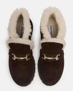 Leon Faux Fur Chocolate Brown Suede