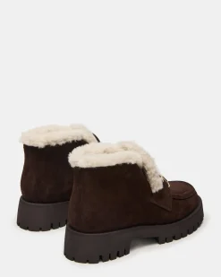 Leon Faux Fur Chocolate Brown Suede