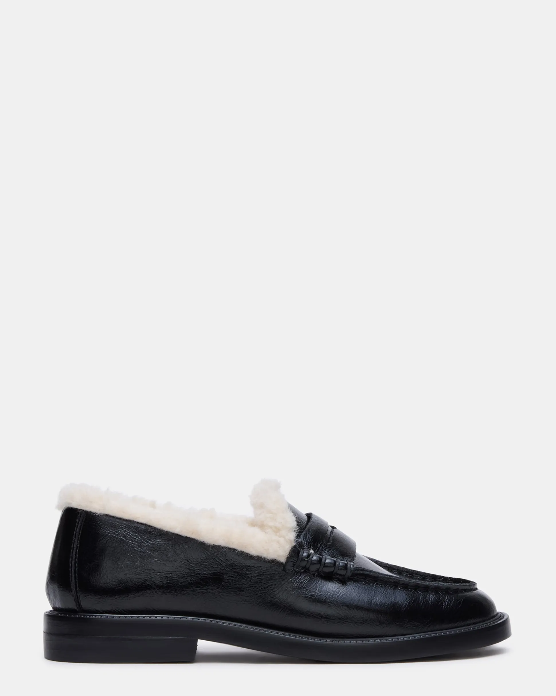 Madison Faux Fur Black Leather