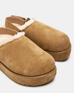 Mellow Faux Fur Cognac Suede