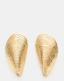 Oyster Shell Earings Gold