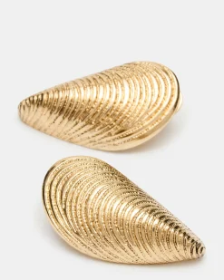 Oyster Shell Earings Gold