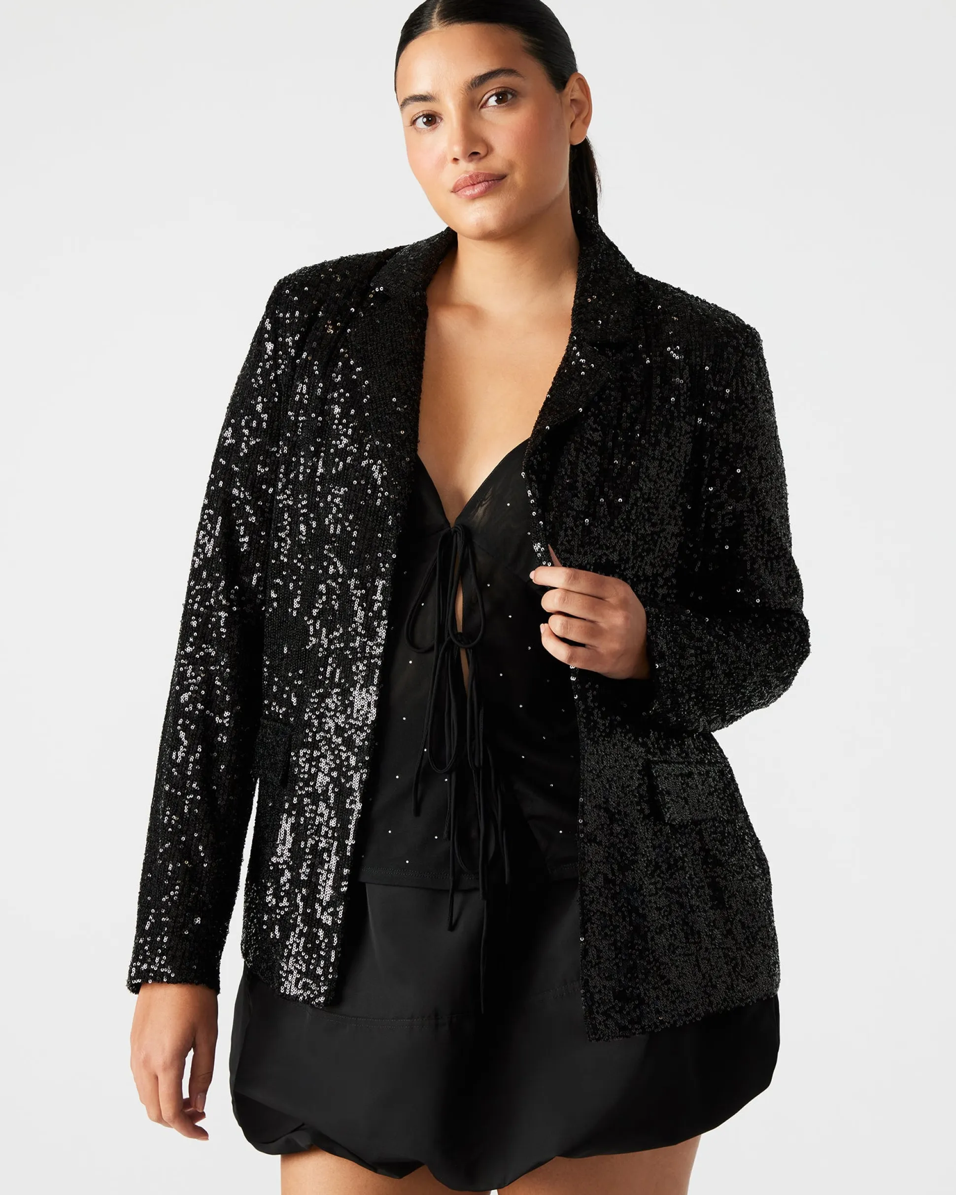Payton Sequin Blazer Black