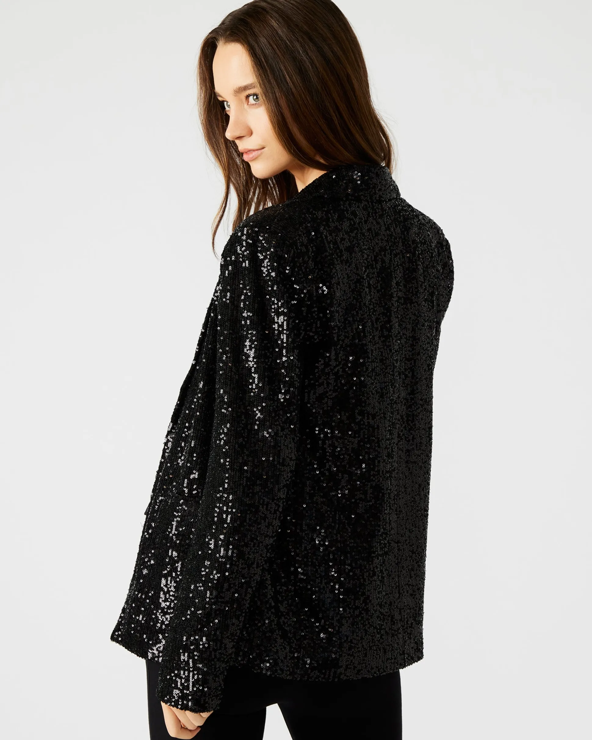 Payton Sequin Blazer Black
