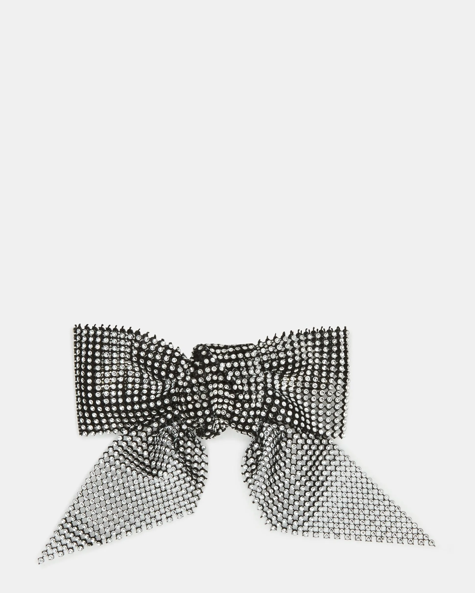 Rhinestone Mesh Hair Bow Black/silver