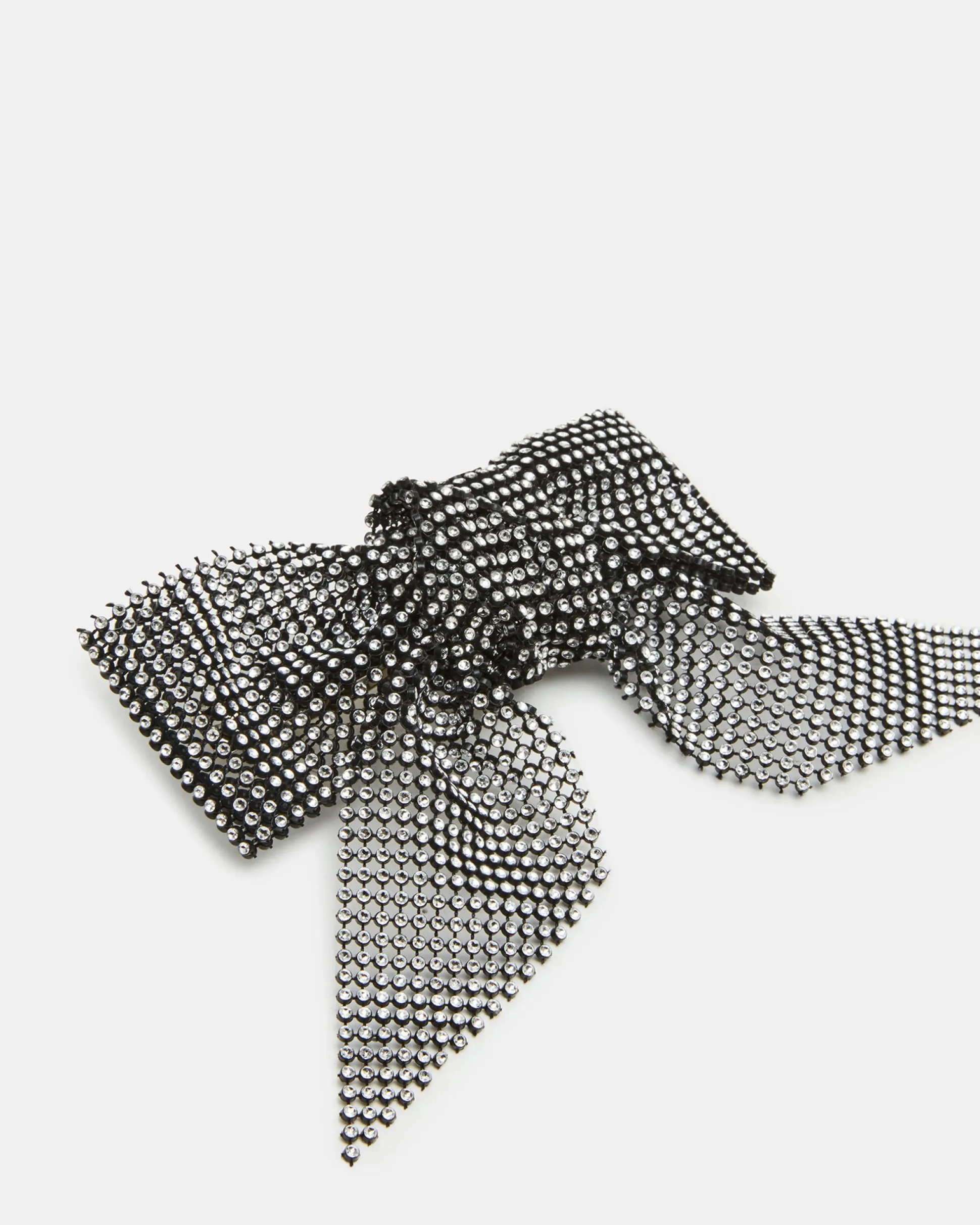 Rhinestone Mesh Hair Bow Black/silver