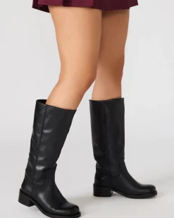 Riggs Black Cow Print Wide Calf