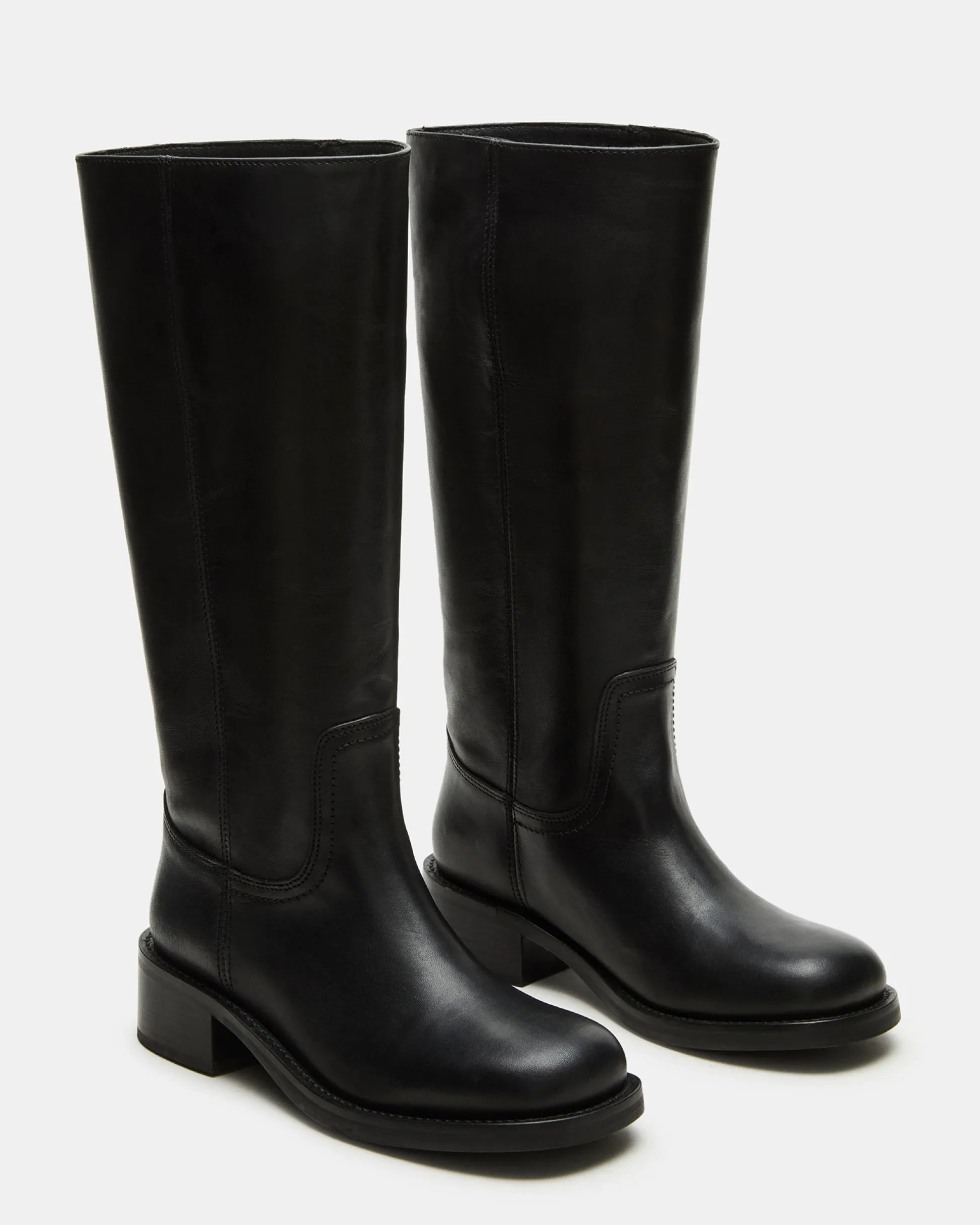 Riggs Black Leather Wide Calf