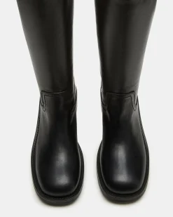 Riggs Black Leather Wide Calf