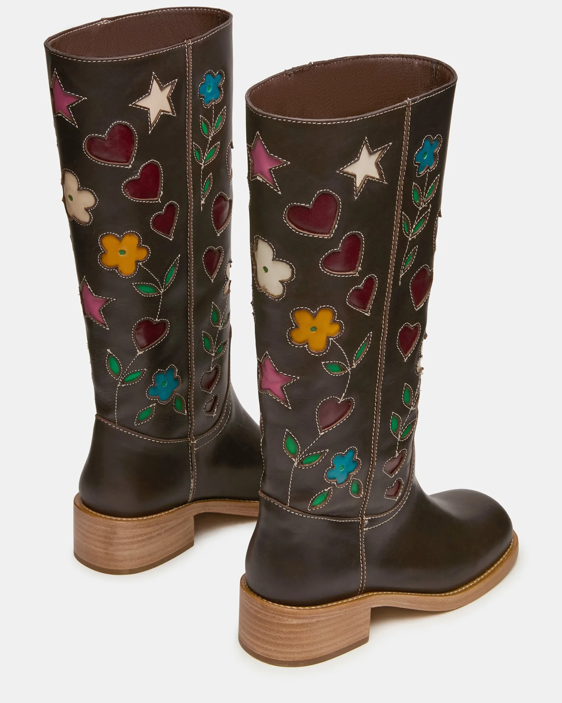Riggs Floral Brown Leather