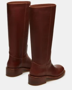 Riggs Rust Leather Wide Calf