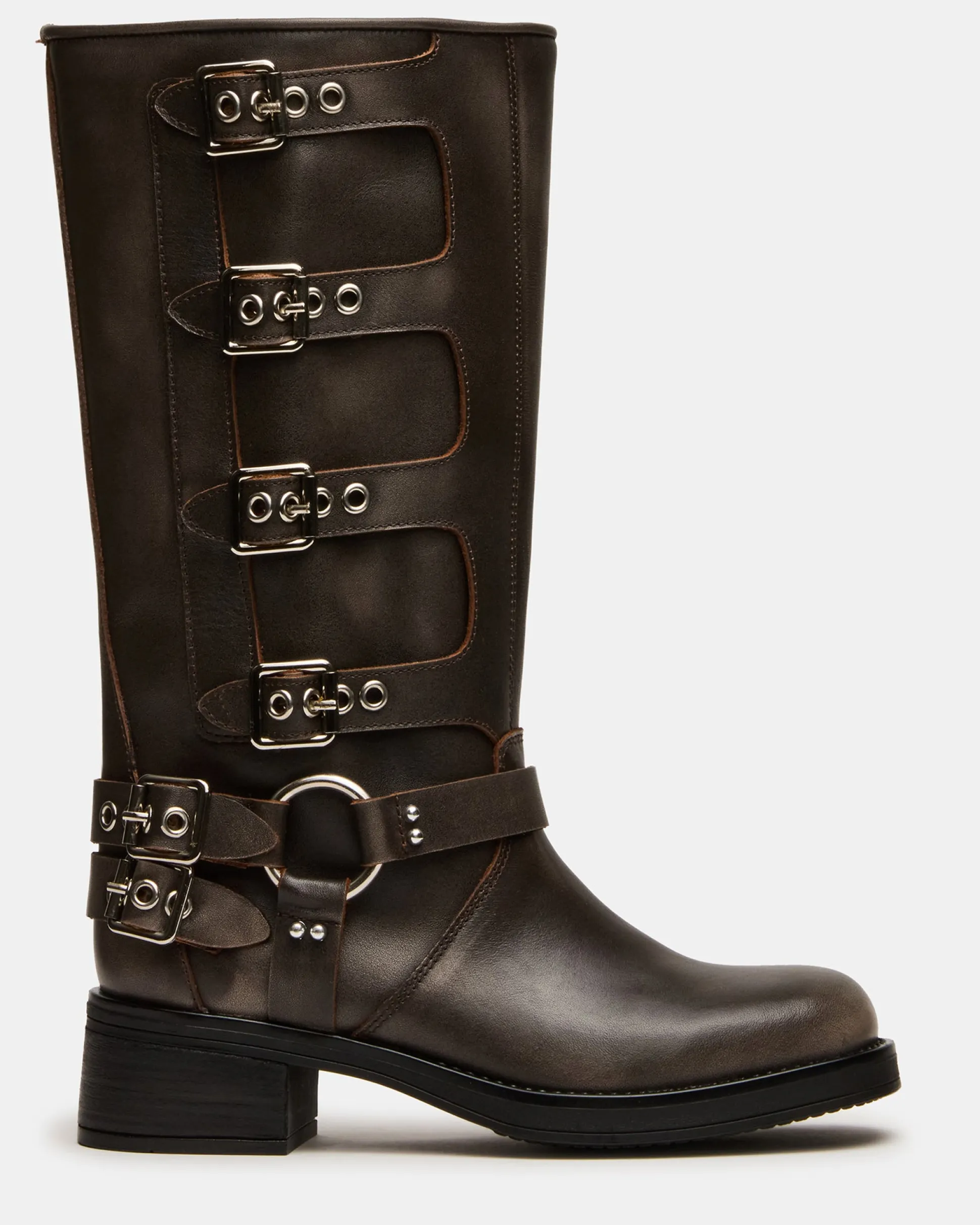 Rocky Brown Distressed Wide Calf