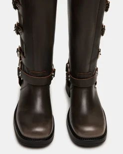 Rocky Brown Distressed Wide Calf