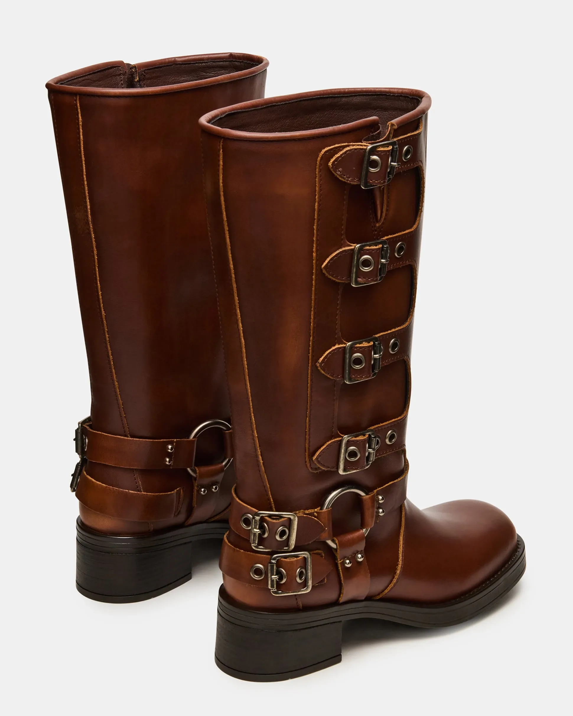 Rocky Cognac Distressed Wide Calf