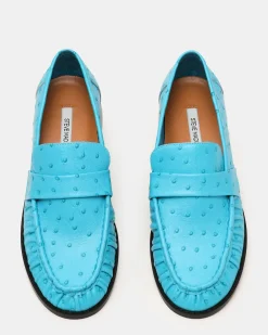 Ronie Ostrich Turquoise Leather