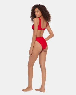 Sleek 'n Chic High Waisted Bikini Bottom Cherry
