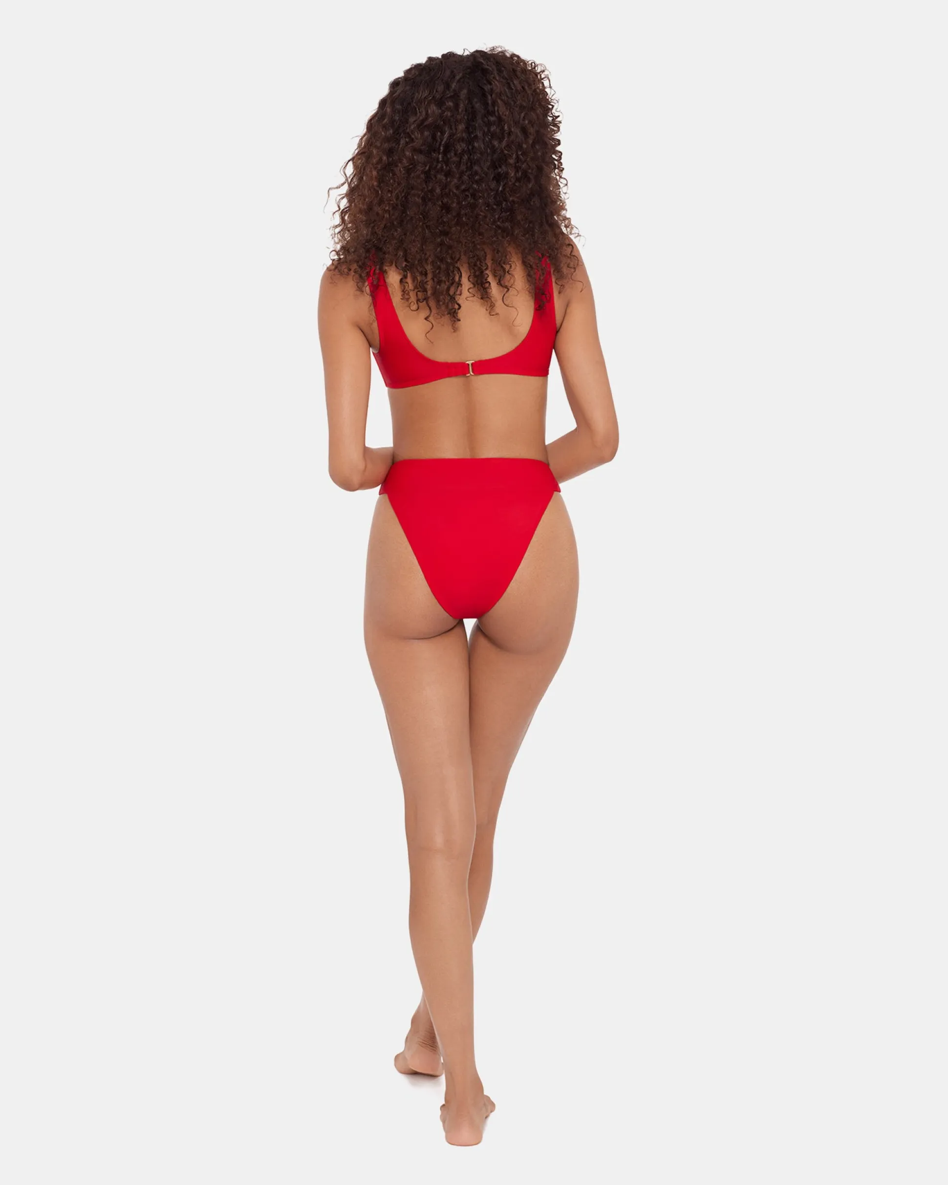 Sleek 'n Chic High Waisted Bikini Bottom Cherry