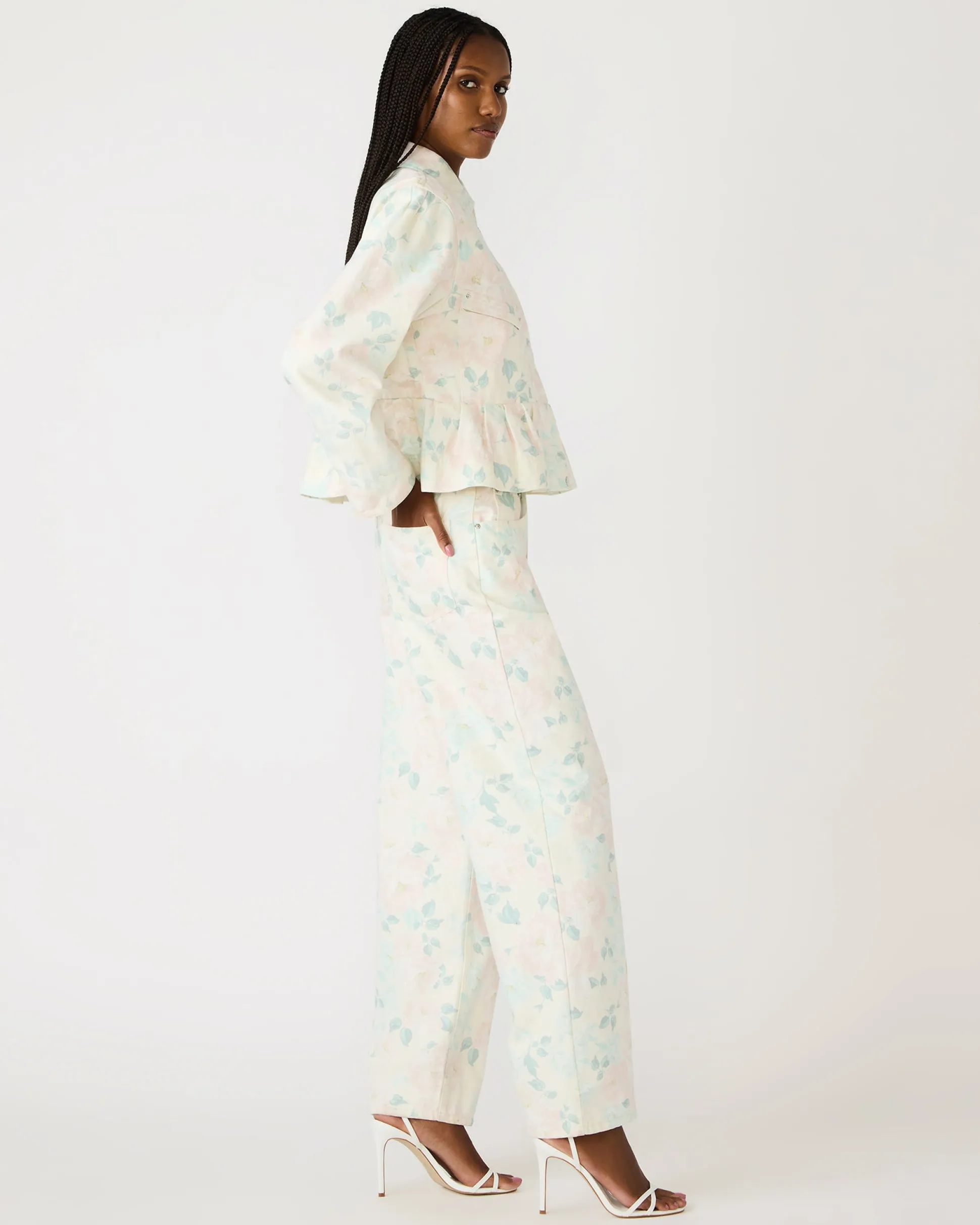 Sloan Floral Jacket Peach Beige