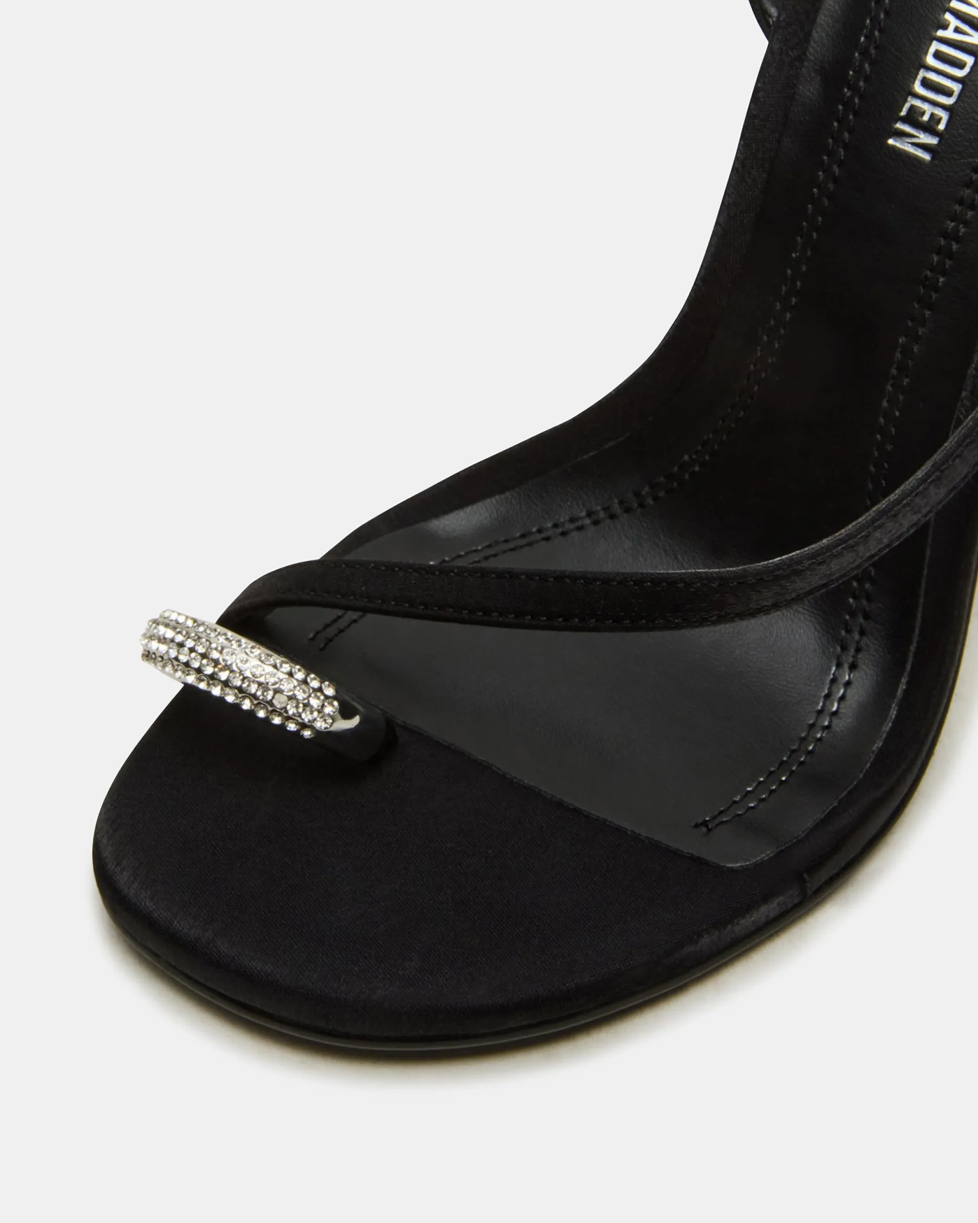 Tia Rhinestones Black Satin