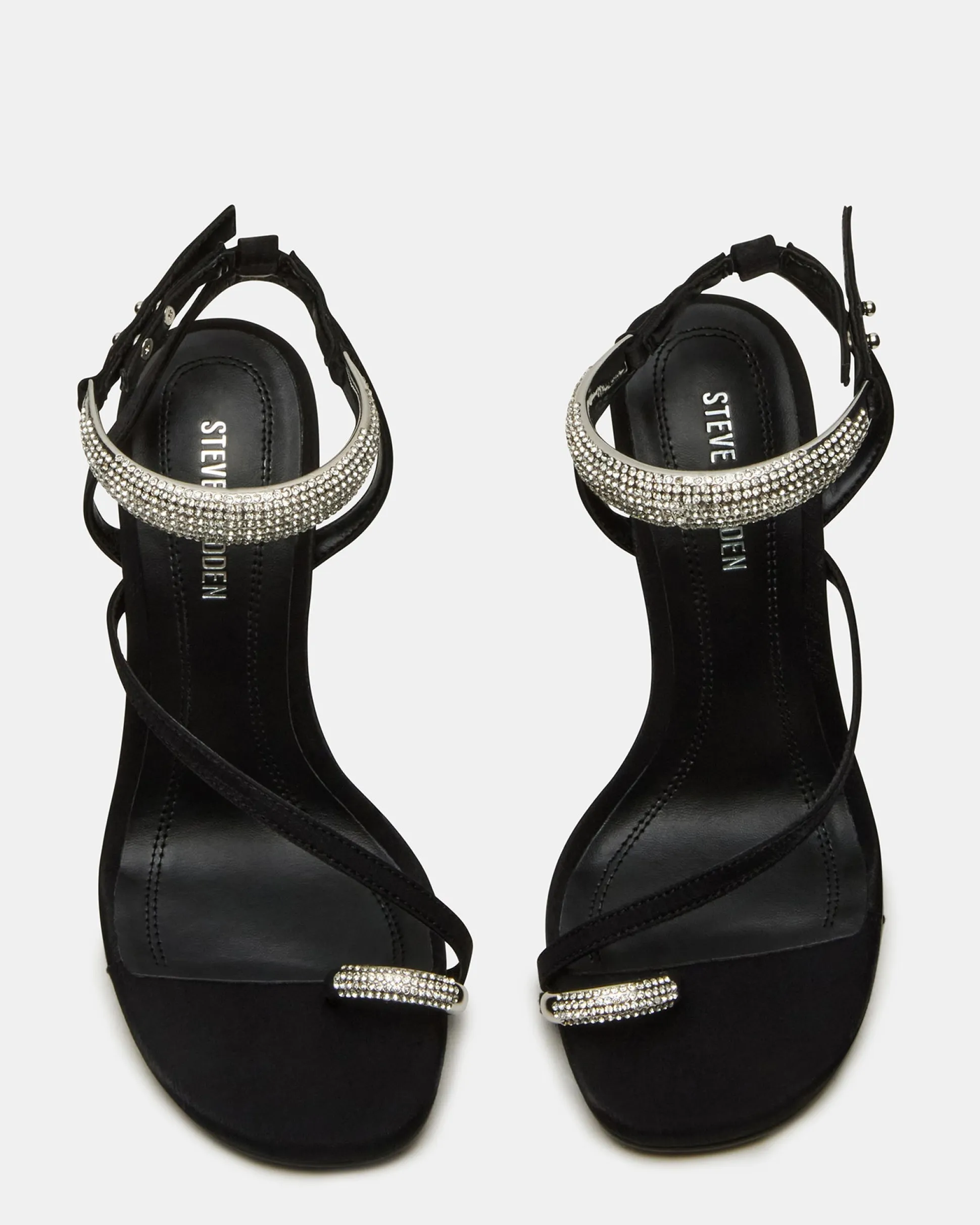 Tia Rhinestones Black Satin