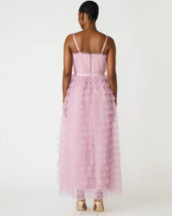 Tiered Tulle Gown Dawn Pink