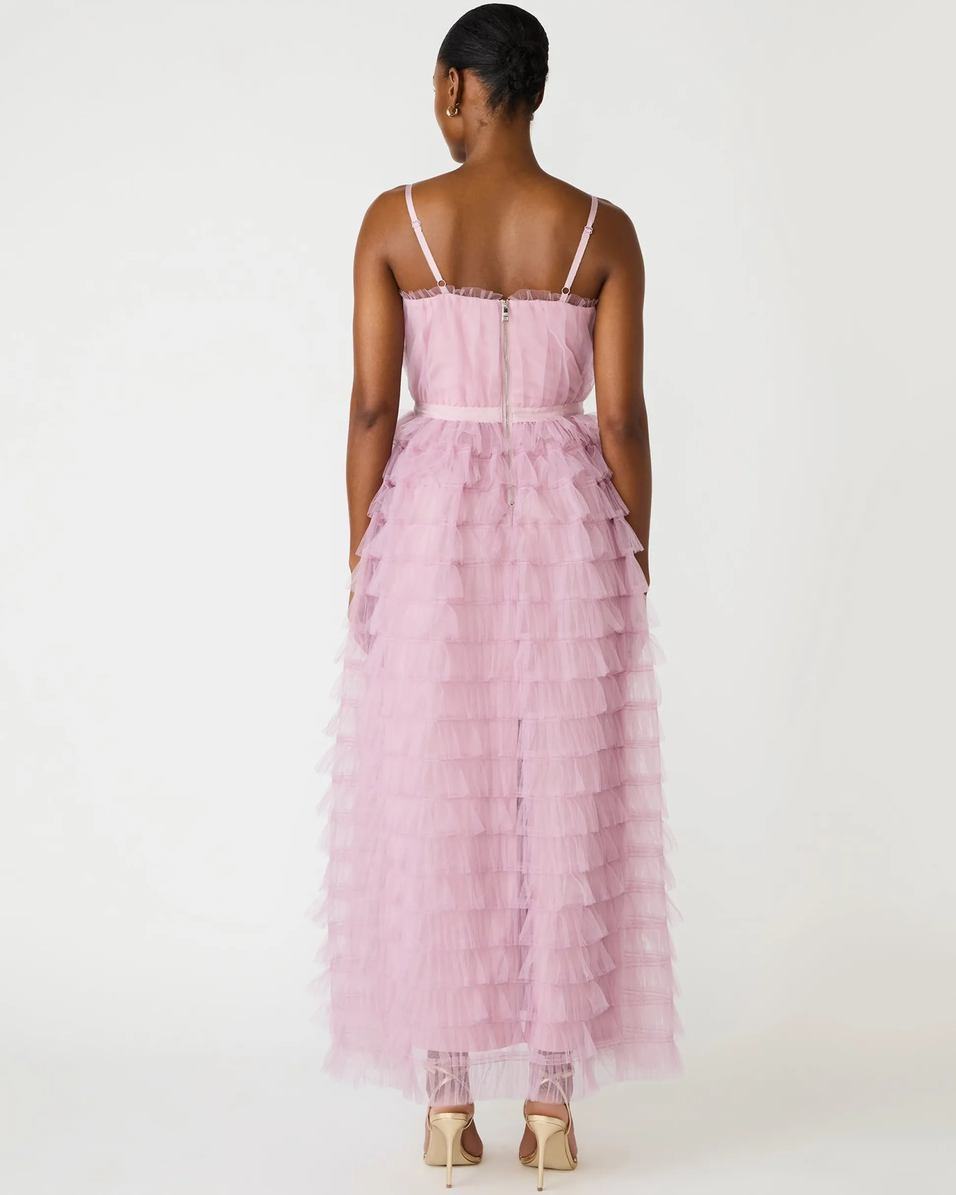 Tiered Tulle Gown Dawn Pink