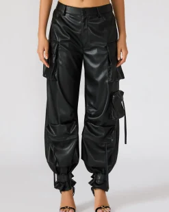 Vegan Leather Duo Pant Black